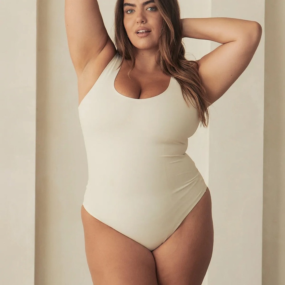 Pinsy Scoop Tank Hourglass Shapewear Thong Bodysuit 1x